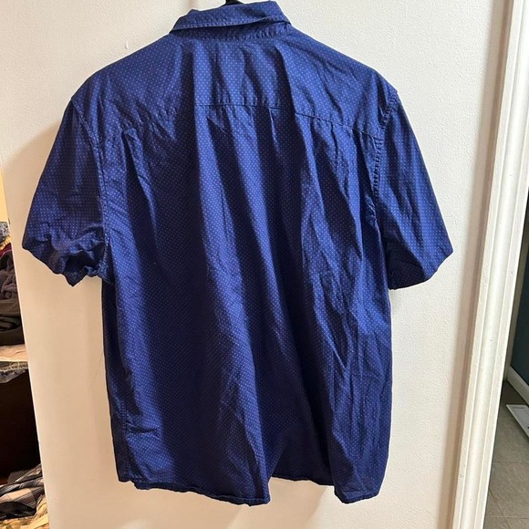 GAP Mens Navy Blue Small Dot Standard Fit Short Sleeve Button Up Shirt XL - Picture 2 of 3